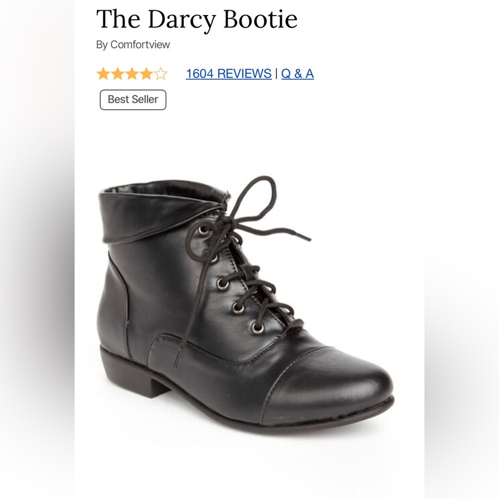 Comfort View Woman’s Boot - Darcy. 12W, Black